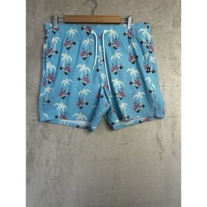 Hollister Mens Light Blue Flamingo Swim Trunks Large 6in Inseam